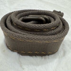 Brown Woven Belt with Metal Buckle
